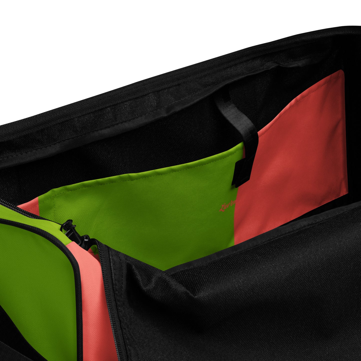 Luv'em Salmon Pink and Apple Green Duffle Bag