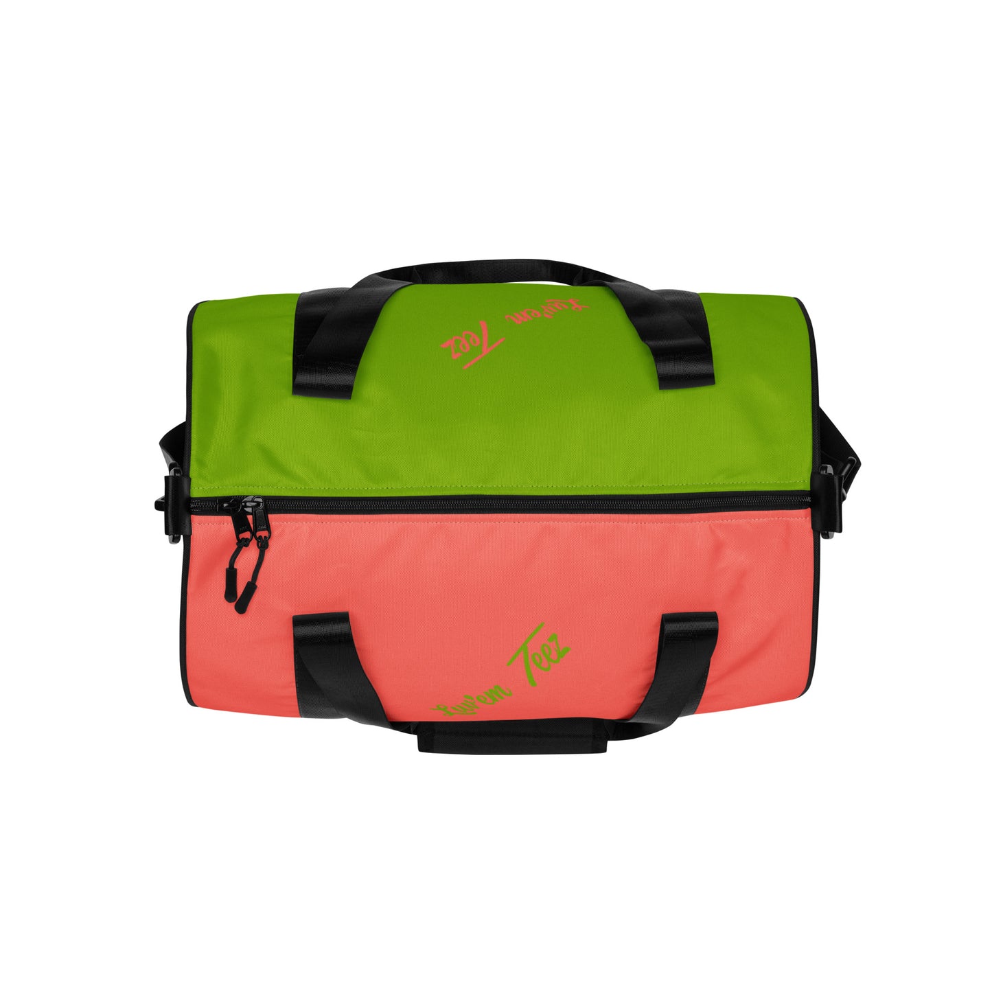 Luv'em Salmon Pink and Apple Green Gym Bag