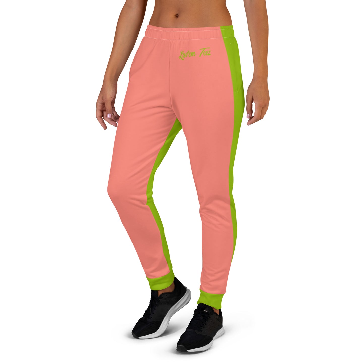 Joggers de mujer Luv'em rosa salmón y verde manzana