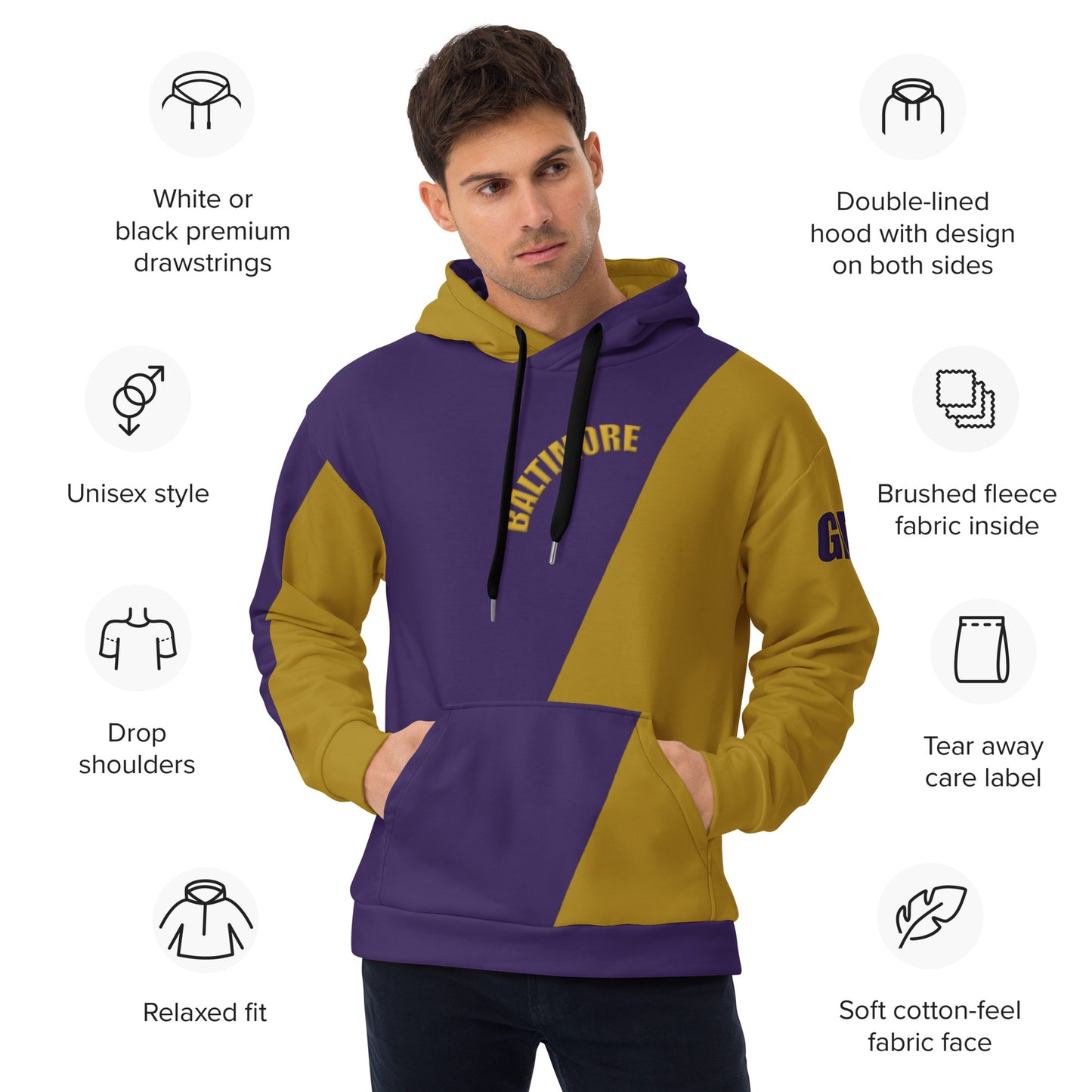 Great with 8 Purple and Gold Unisex Hoodie