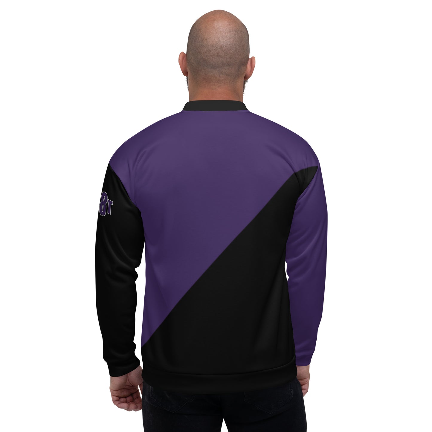 Great with 8 Purple and Black Unisex Bomber Jacket