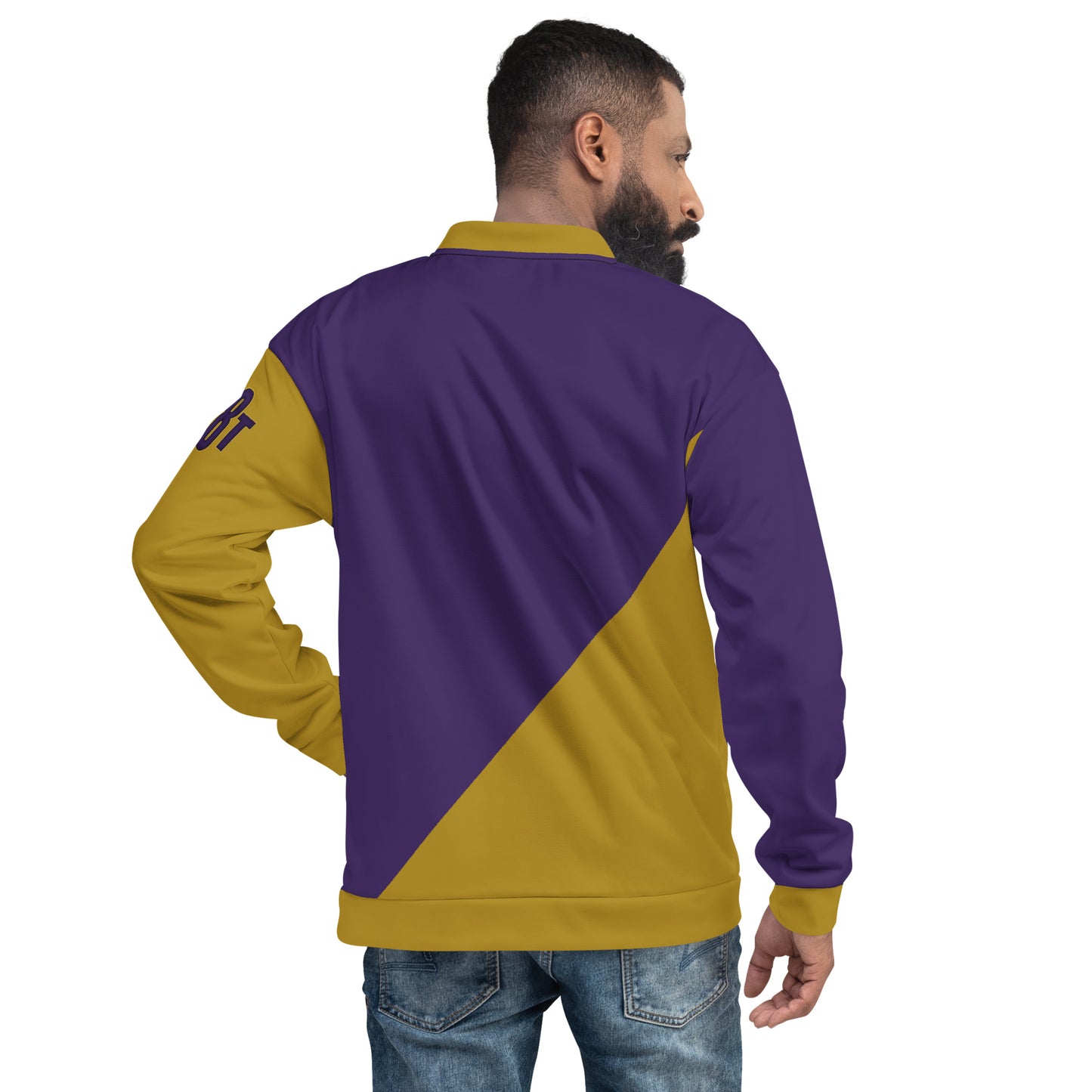 Great with 8 Purple and Gold Unisex Bomber Jacket