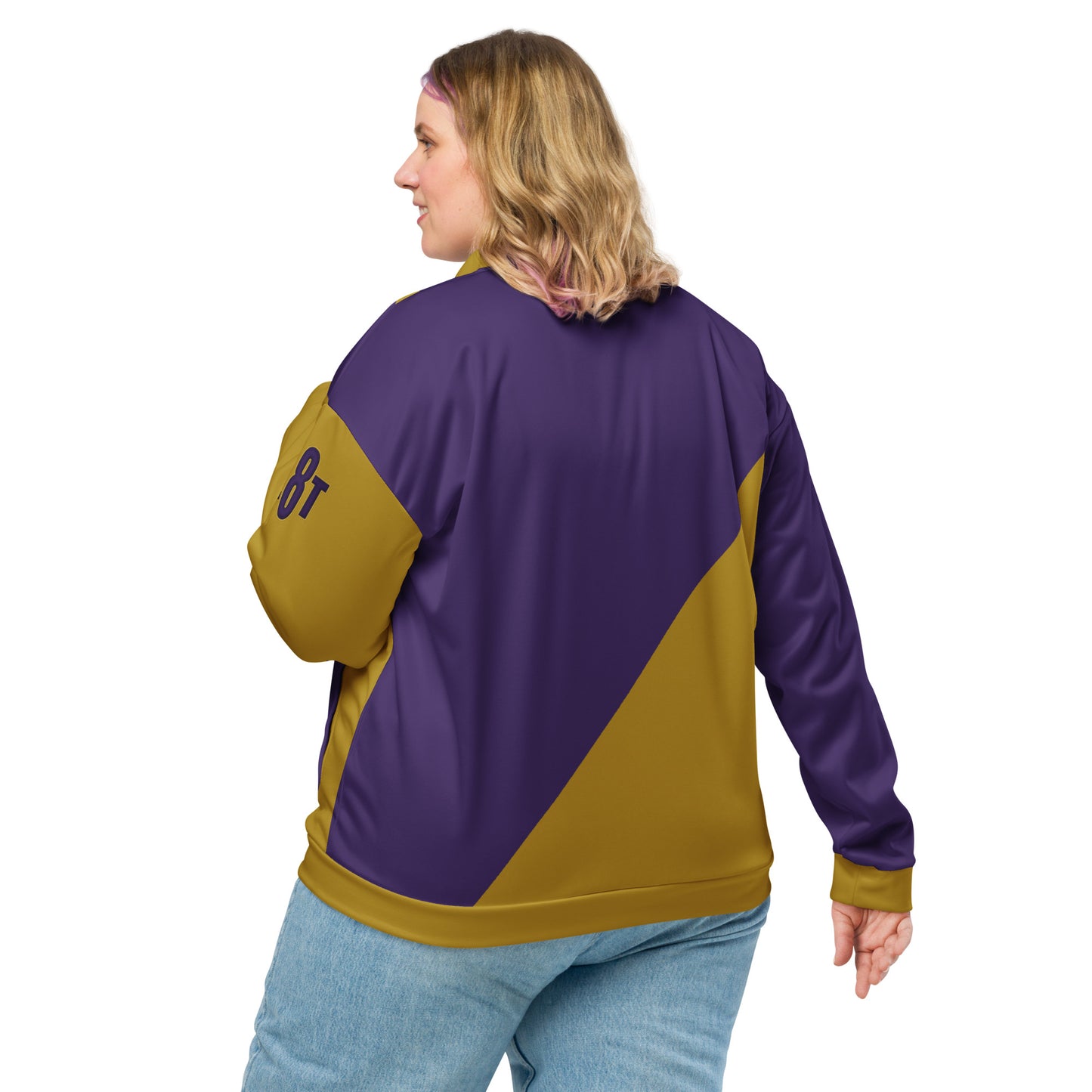 Great with 8 Purple and Gold Unisex Bomber Jacket