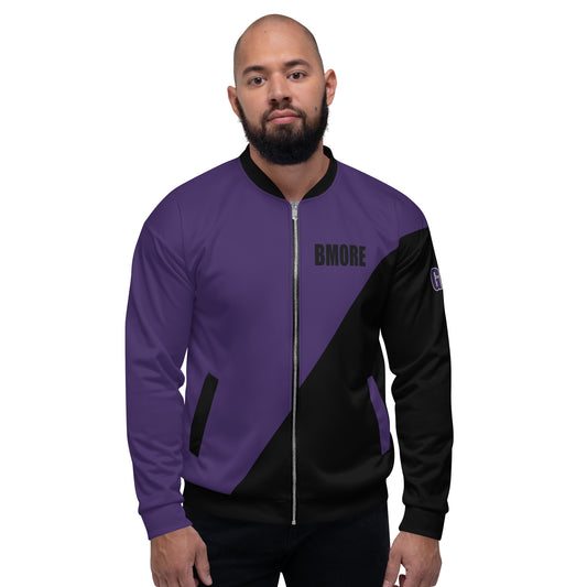 Great with 8 Purple and Black Unisex Bomber Jacket