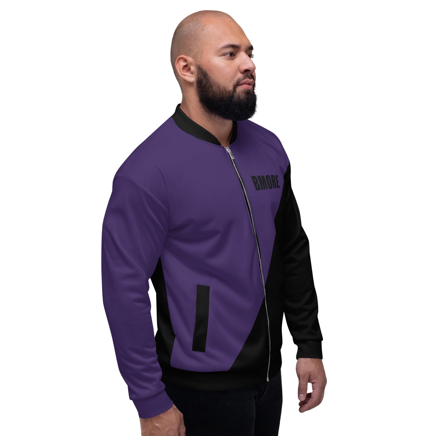 Great with 8 Purple and Black Unisex Bomber Jacket