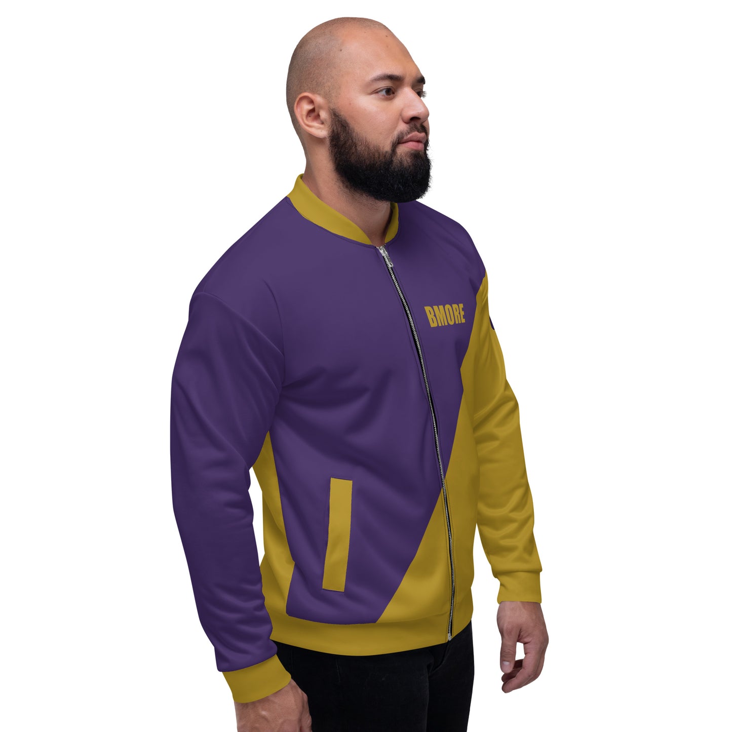 Great with 8 Purple and Gold Unisex Bomber Jacket