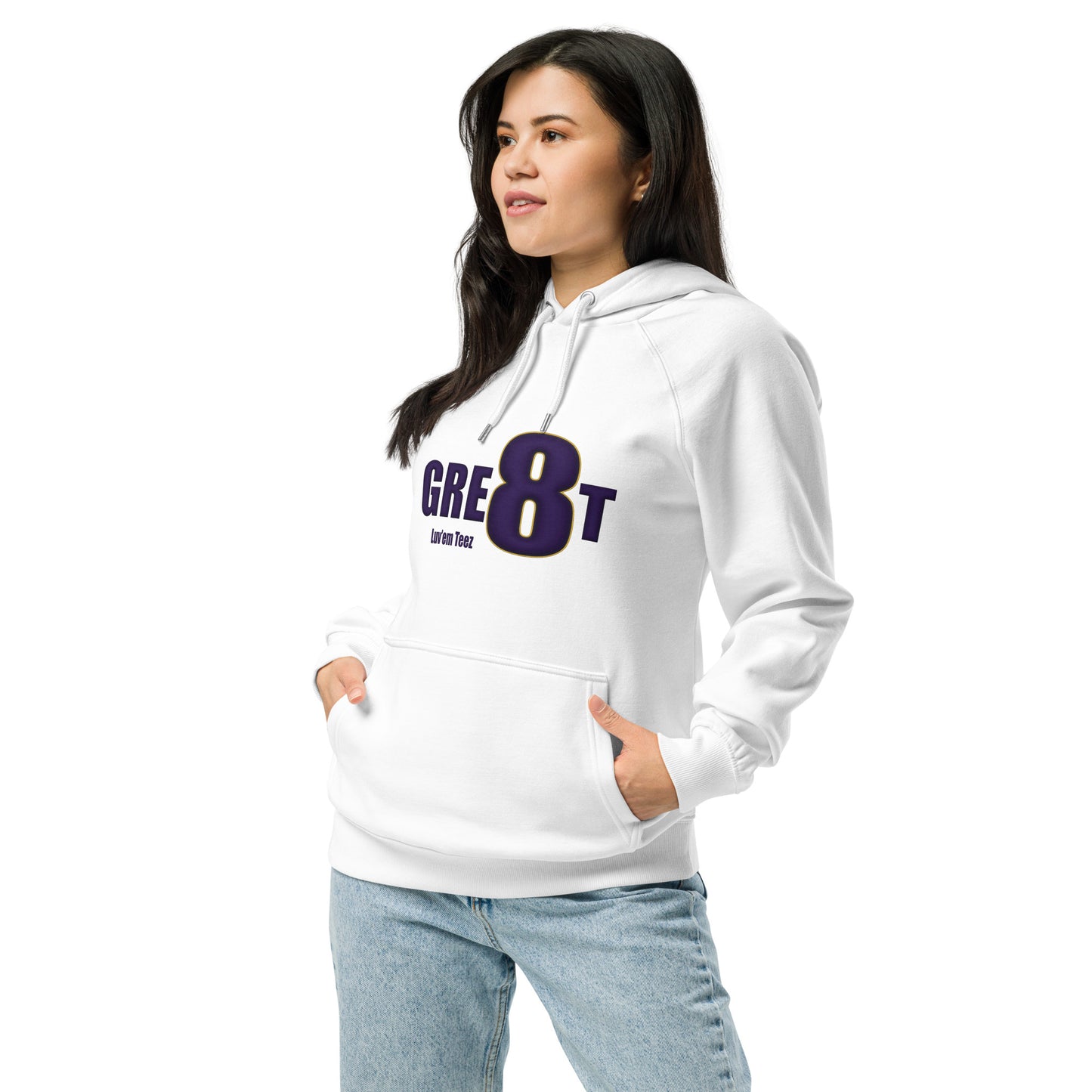 Great with 8 Unisex Eco Raglan Hoodie