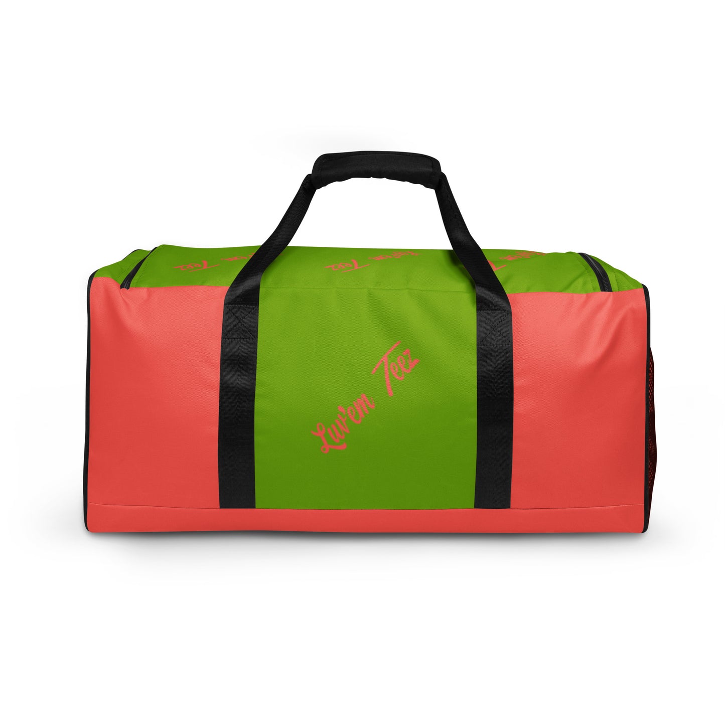Luv'em Salmon Pink and Apple Green Duffle Bag