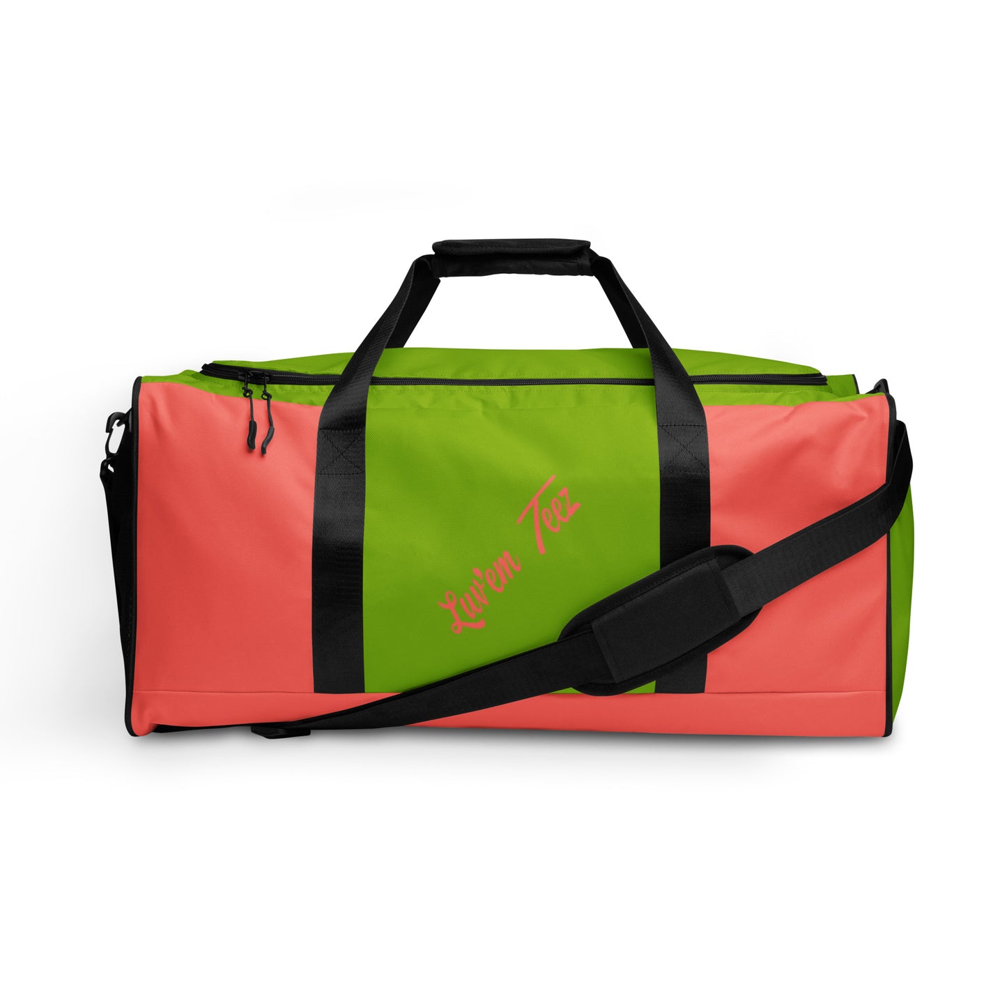 Luv'em Salmon Pink and Apple Green Duffle Bag