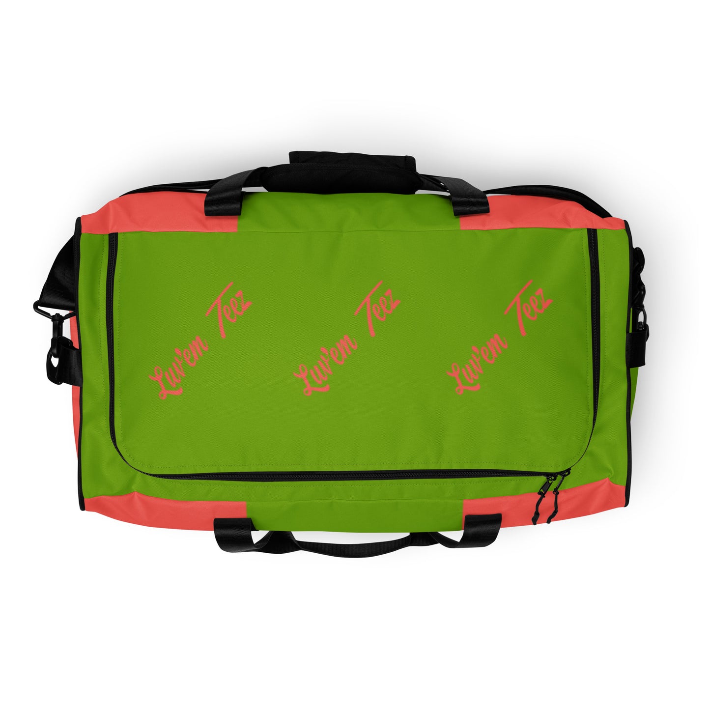 Luv'em Salmon Pink and Apple Green Duffle Bag
