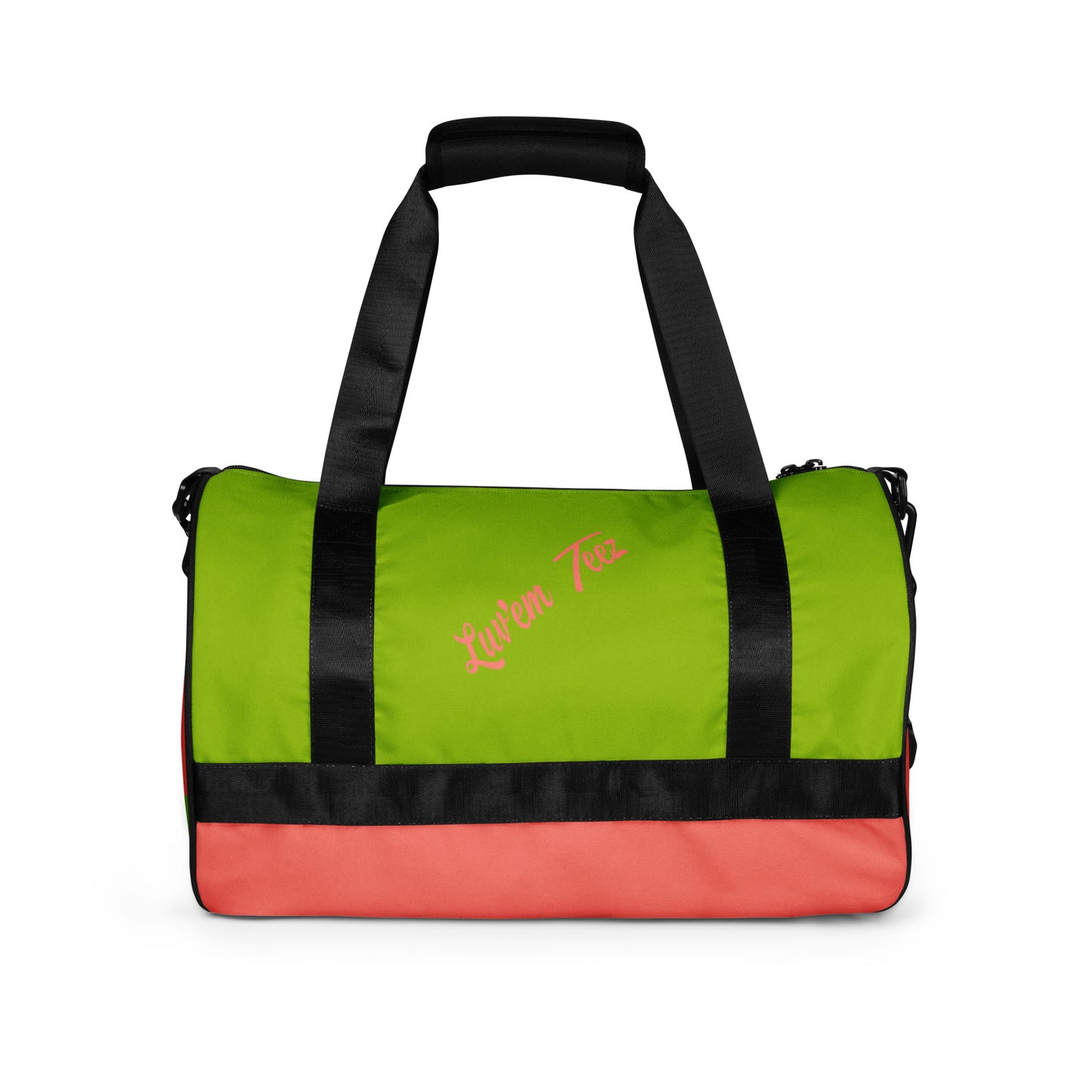 Luv'em Salmon Pink and Apple Green Gym Bag