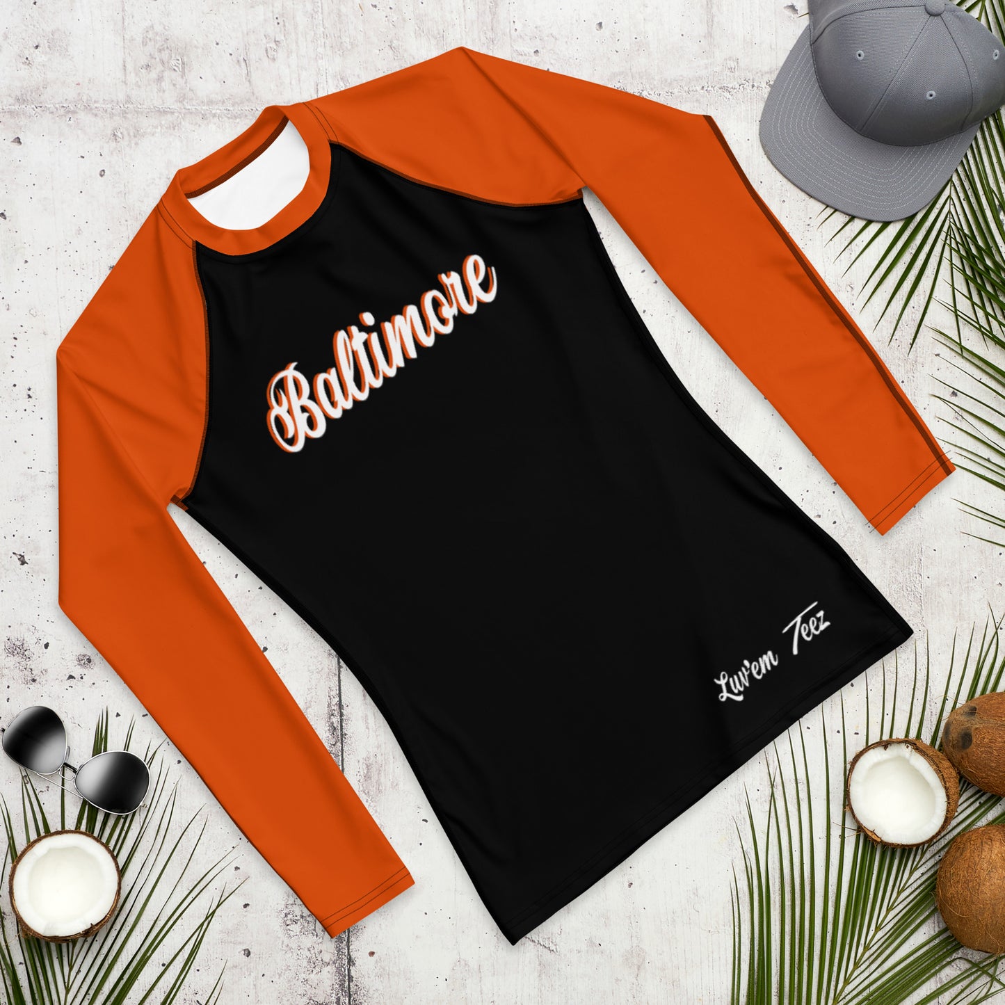 Rashguard de hombre Baltimore naranja y negro