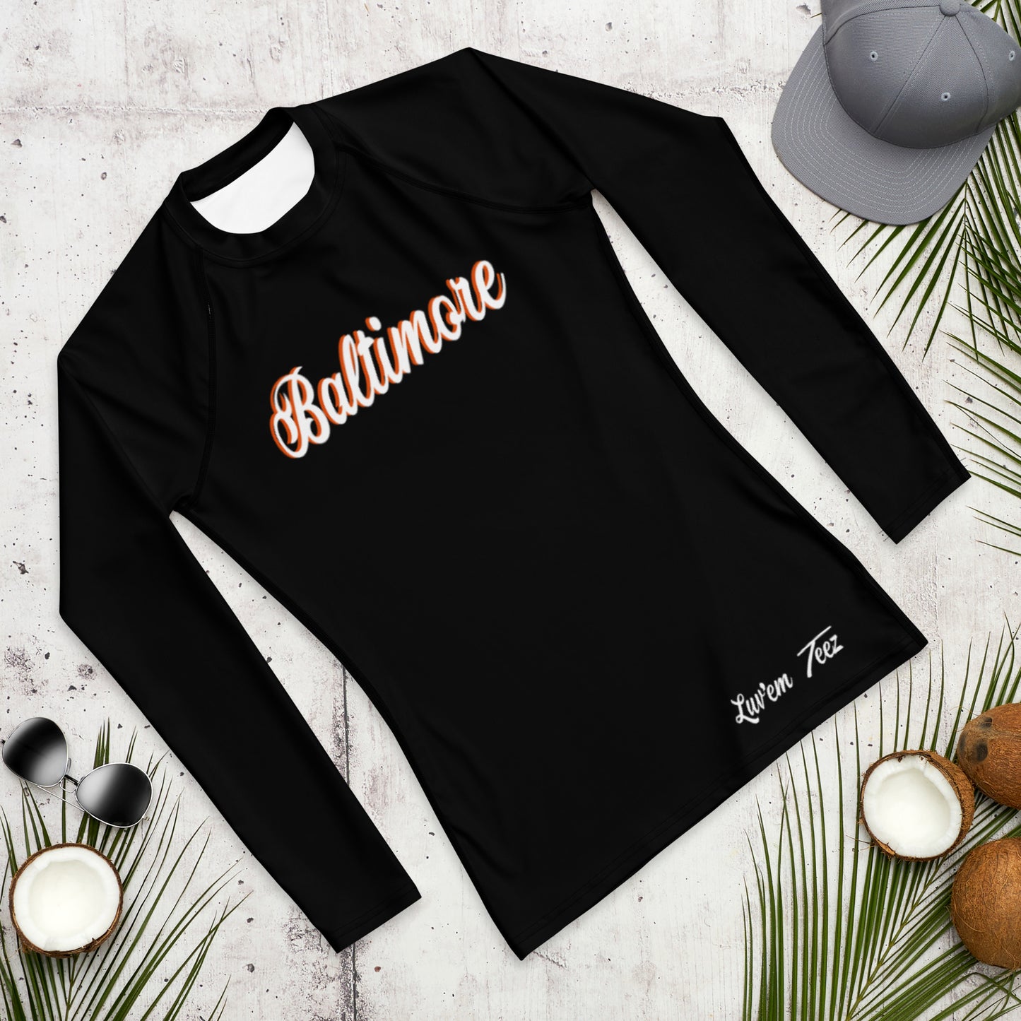 Rashguard para hombre Baltimore negro y naranja