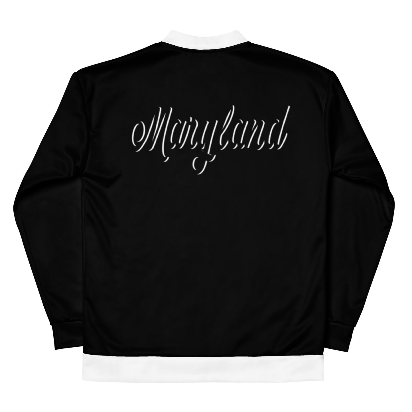 Maryland Black and White Unisex Bomber Jacket