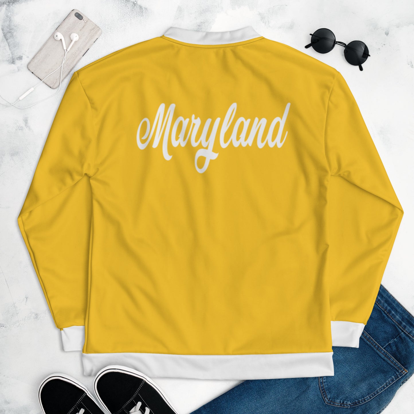 Chaqueta bomber Maryland amarilla y blanca unisex