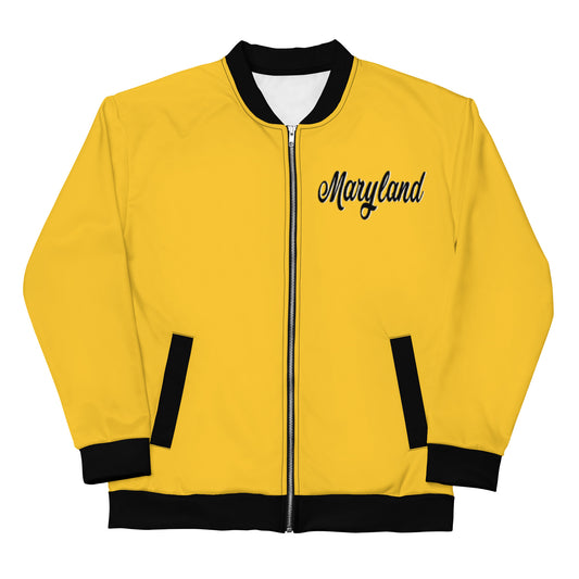 Maryland Yellow and Black Unisex Bomber Jacket