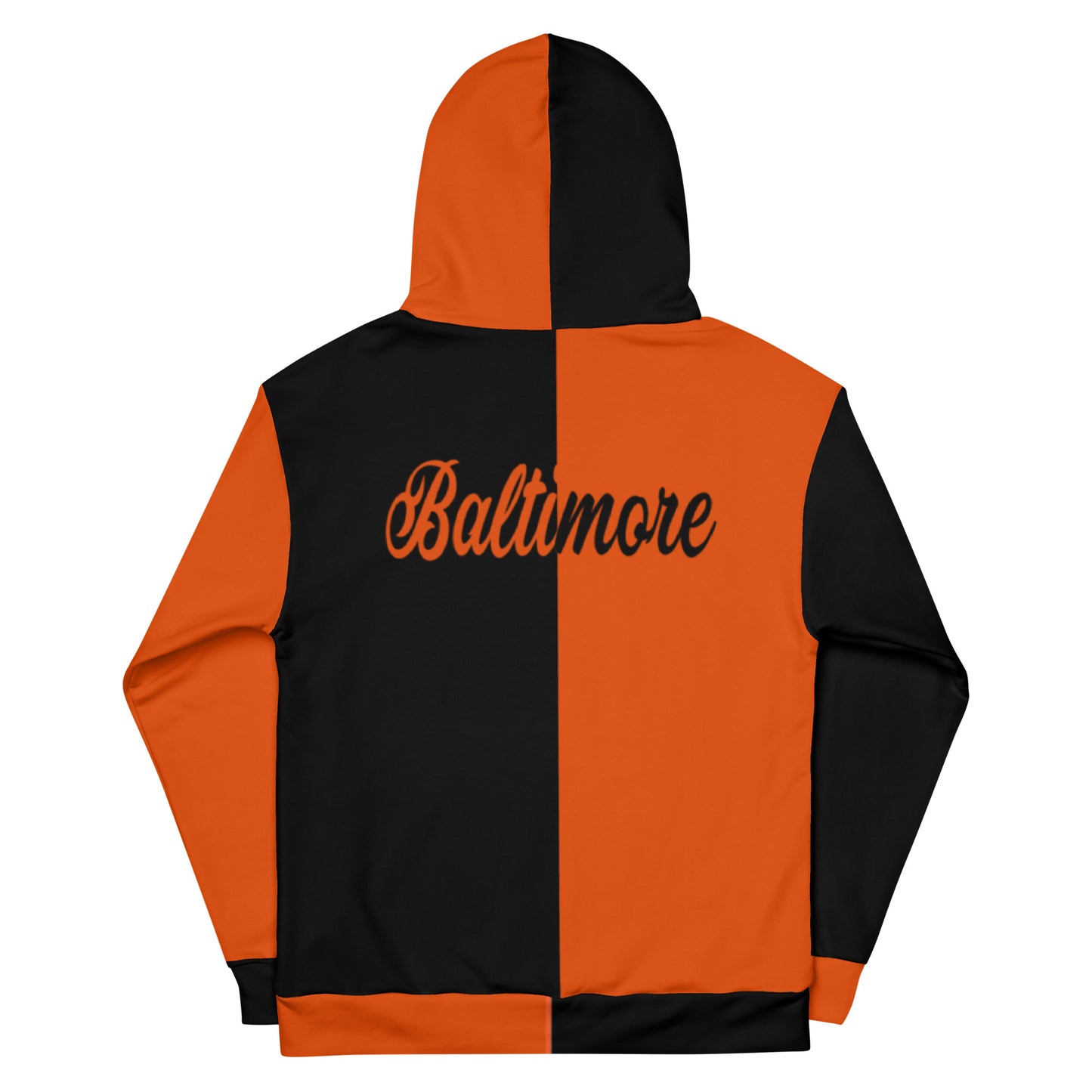 Luv'em Baltimore sudadera con capucha naranja y negra unisex