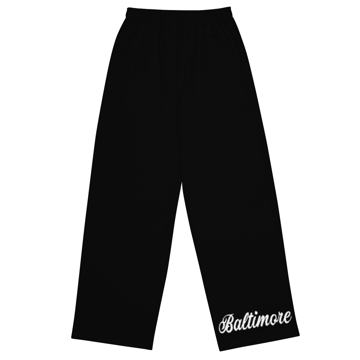 Pantalones anchos unisex Baltimore en blanco y negro