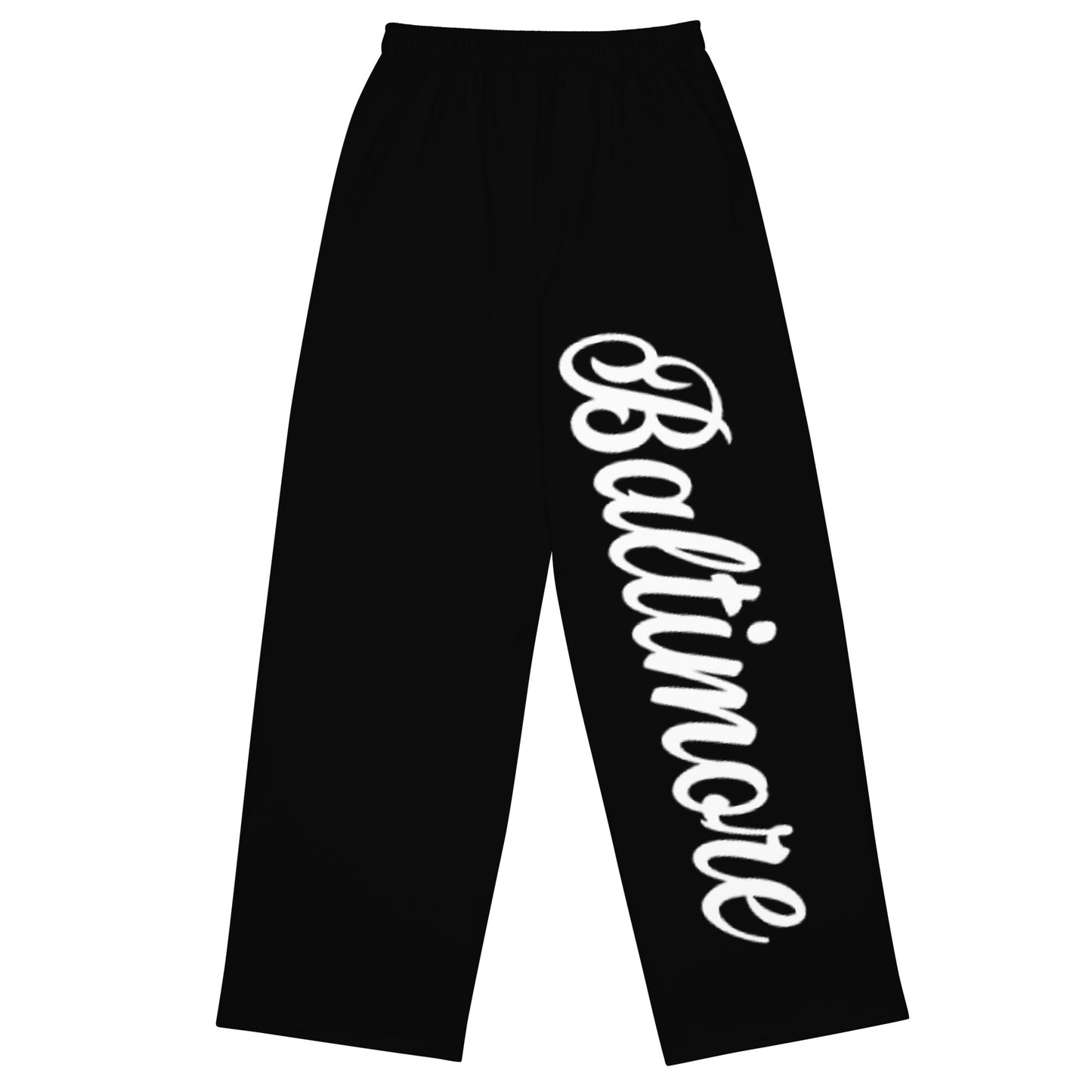 Baltimore Black and White Unisex Wide-leg Pants