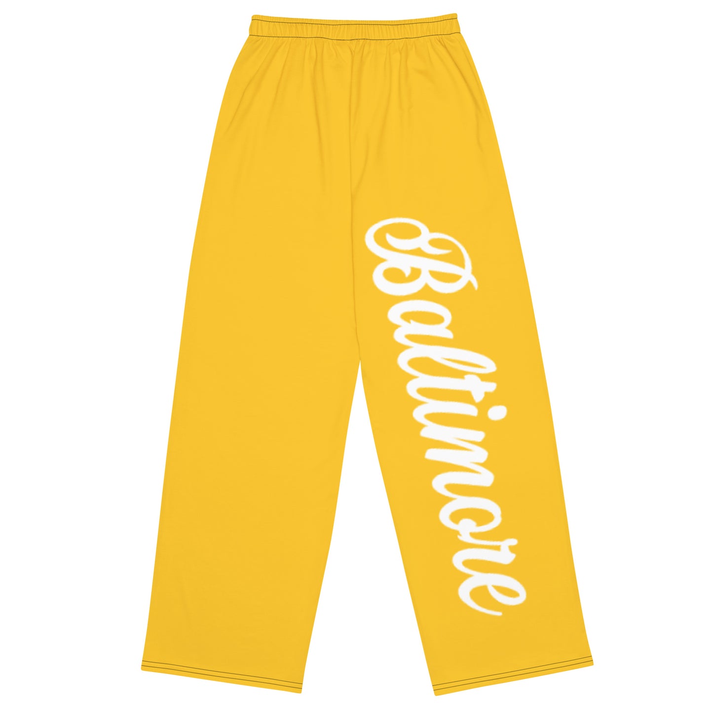 Baltimore Yellow and White Unisex Wide-Leg Pants