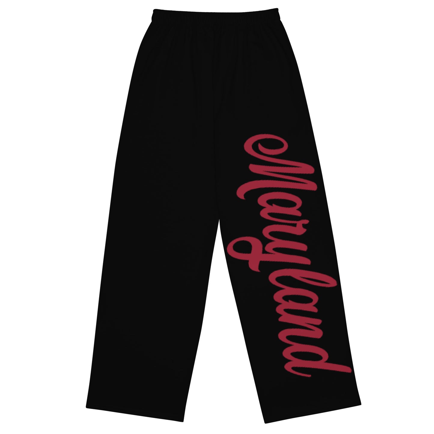 Maryland Black and Red Unisex Wide-Leg Pants