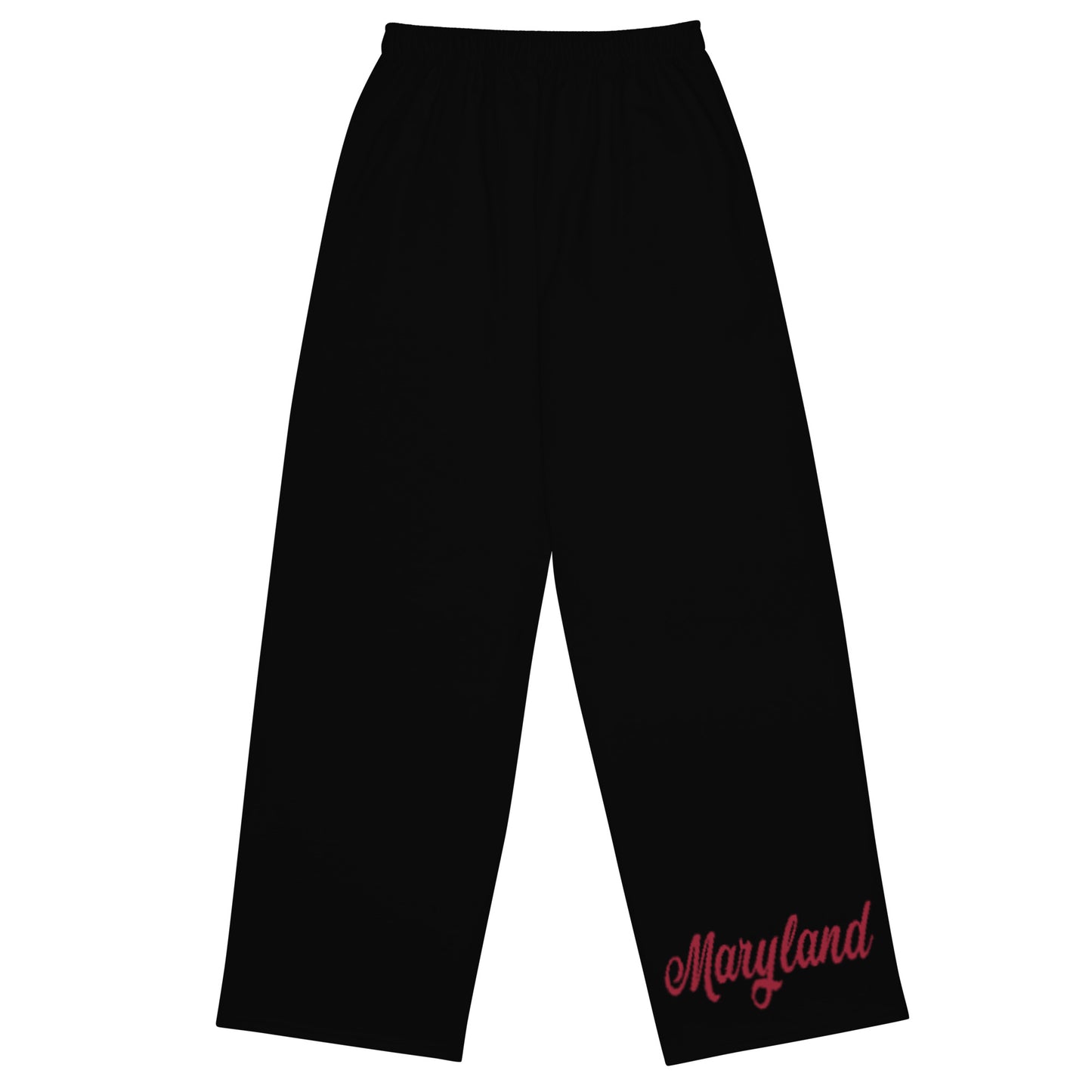 Maryland Black and Red Unisex Wide-Leg Pants