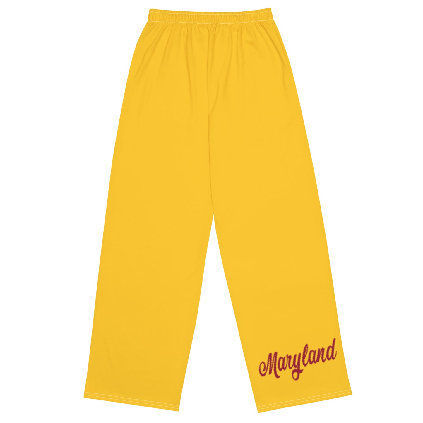 Maryland Yellow and Red Unisex Wide-Leg Pants