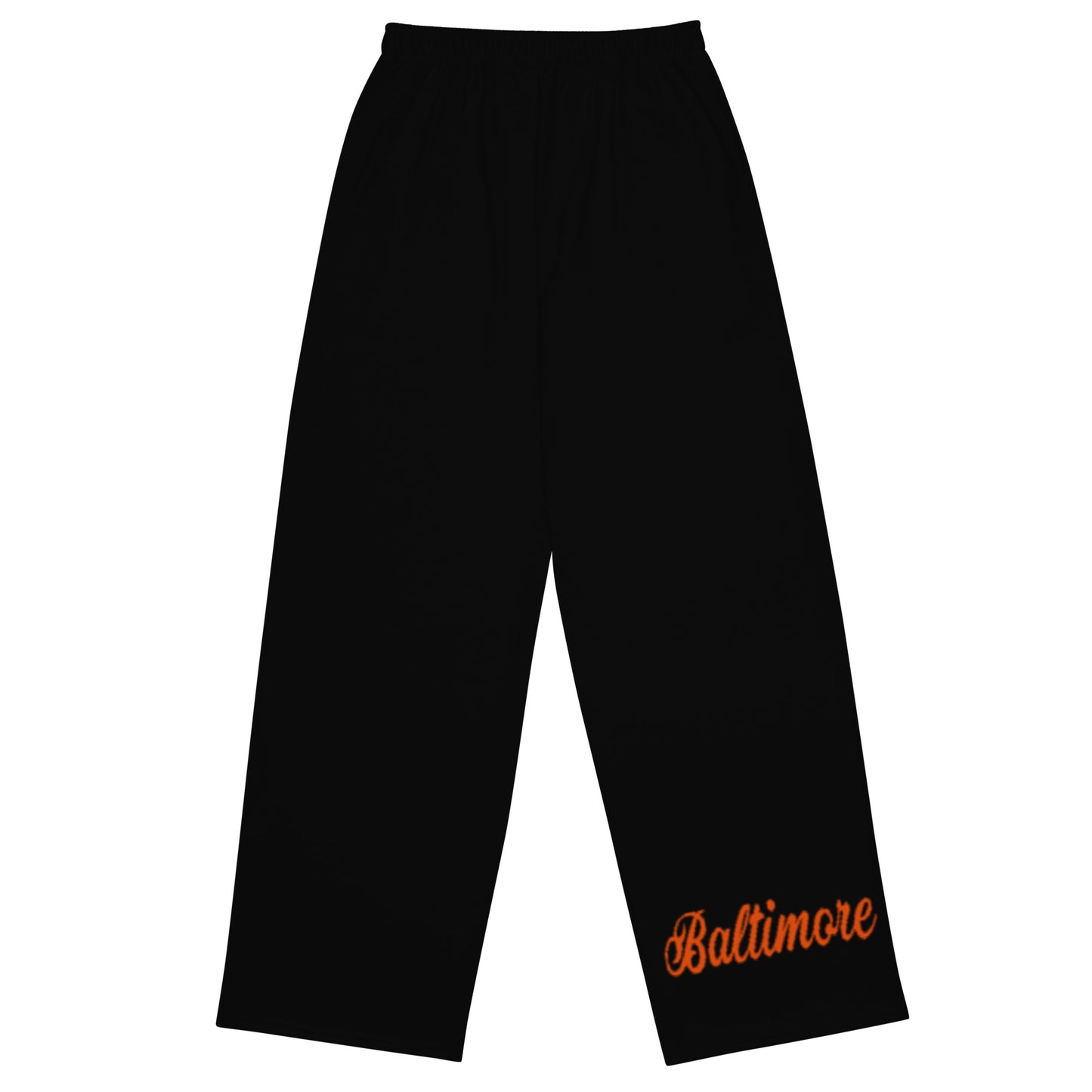 Baltimore Black and Orange Unisex Wide-Leg Pants