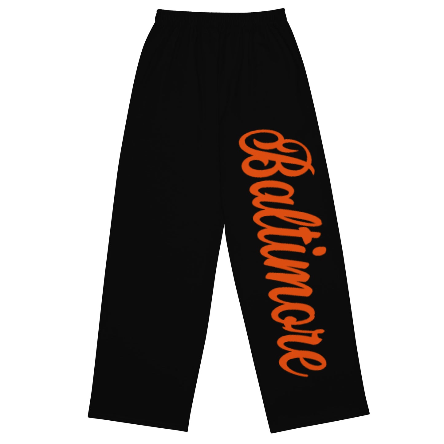 Baltimore Black and Orange Unisex Wide-Leg Pants