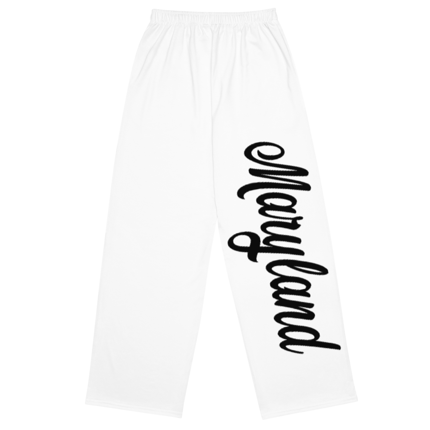 Maryland White and Black Unisex Wide-Leg Pants