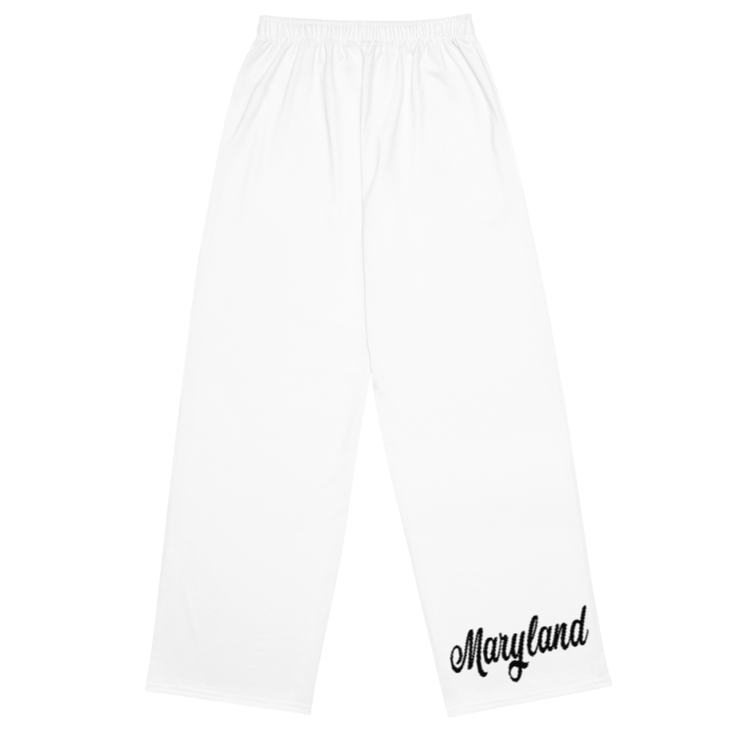 Maryland White and Black Unisex Wide-Leg Pants