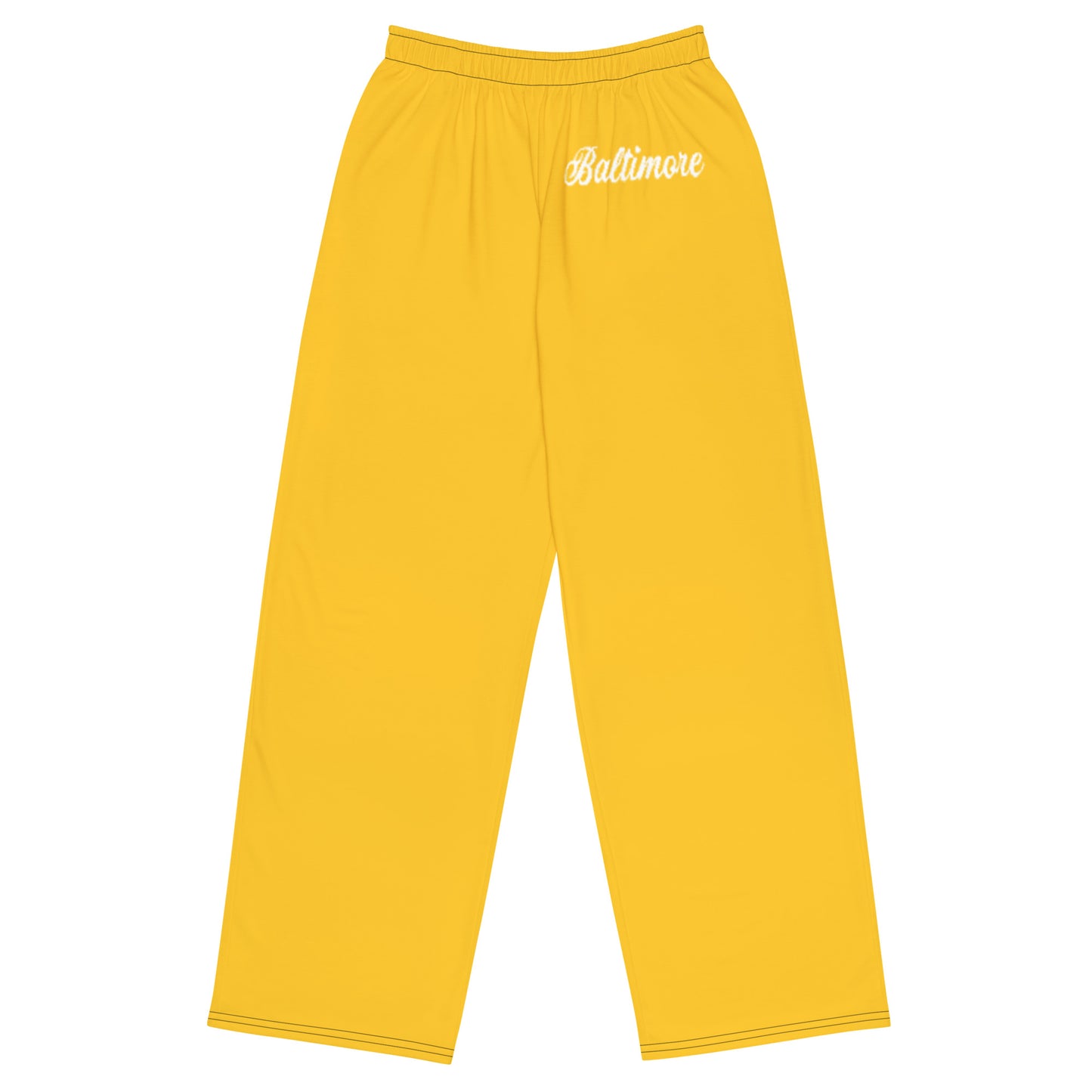 Baltimore Yellow and White Unisex Wide-Leg Pants