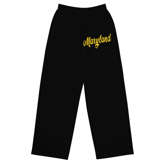 Maryland Black and Yellow Unisex Wide-Leg Pants