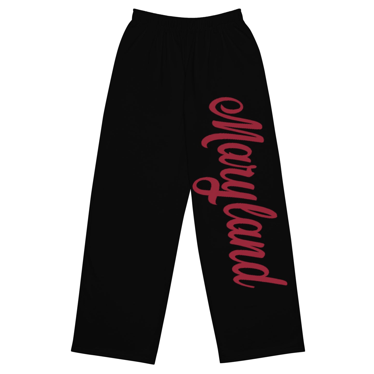 Maryland Black and Red Unisex Wide-Leg Pants