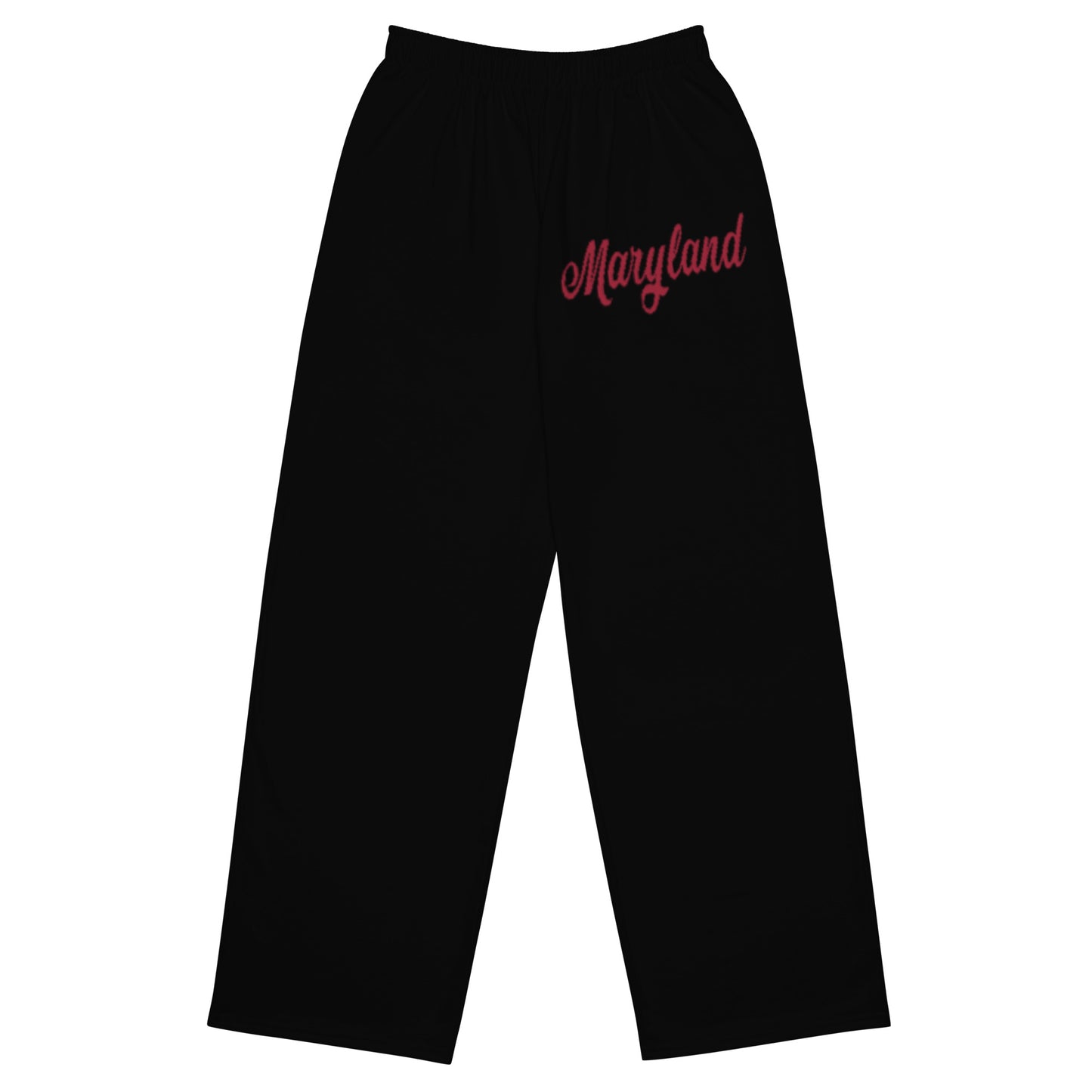 Maryland Black and Red Unisex Wide-Leg Pants