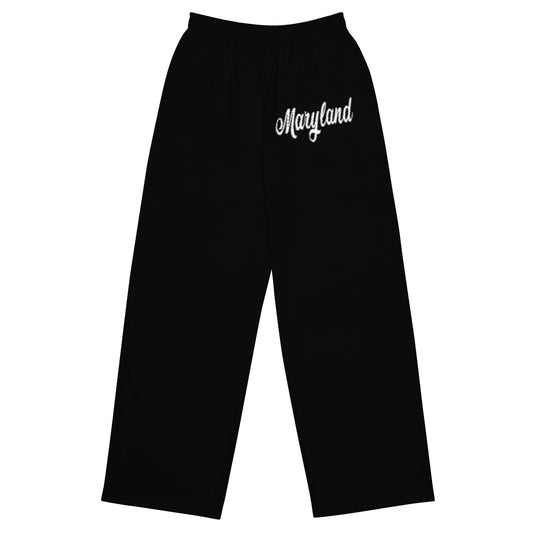 Maryland Pantalones anchos unisex en blanco y negro