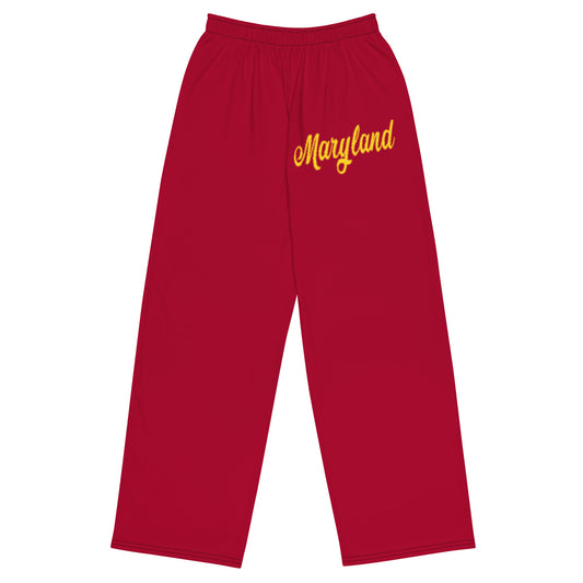 Maryland Red and Yellow Unisex Wide-Leg Pants