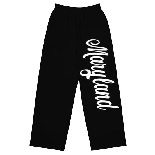 Maryland Black and White Unisex Wide-Leg Pants