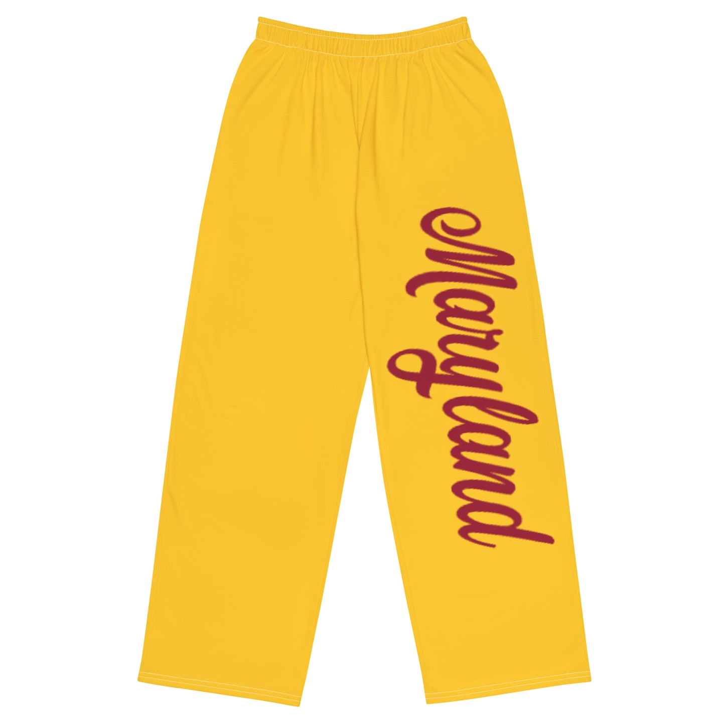 Maryland Yellow and Red Unisex Wide-Leg Pants