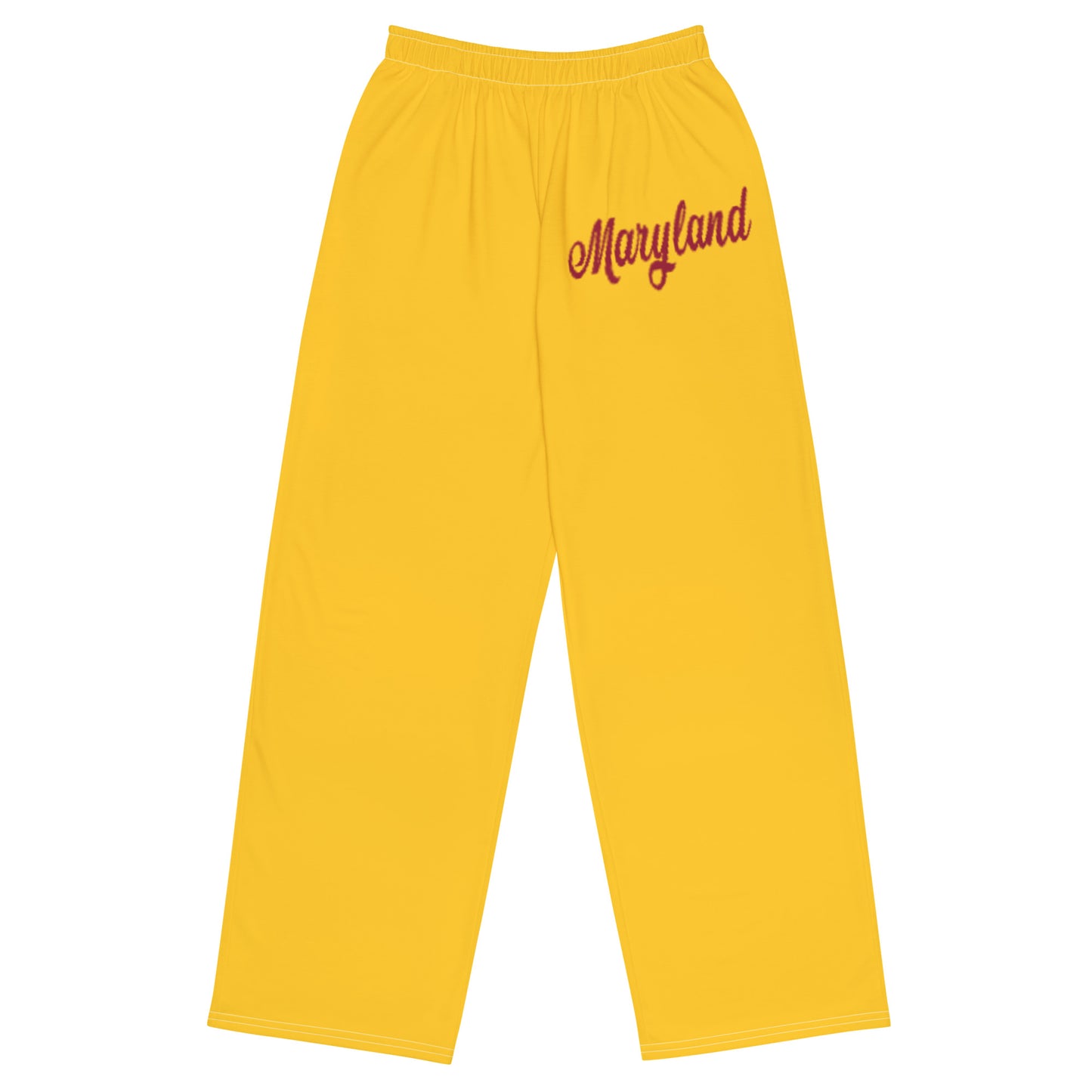 Maryland Yellow and Red Unisex Wide-Leg Pants