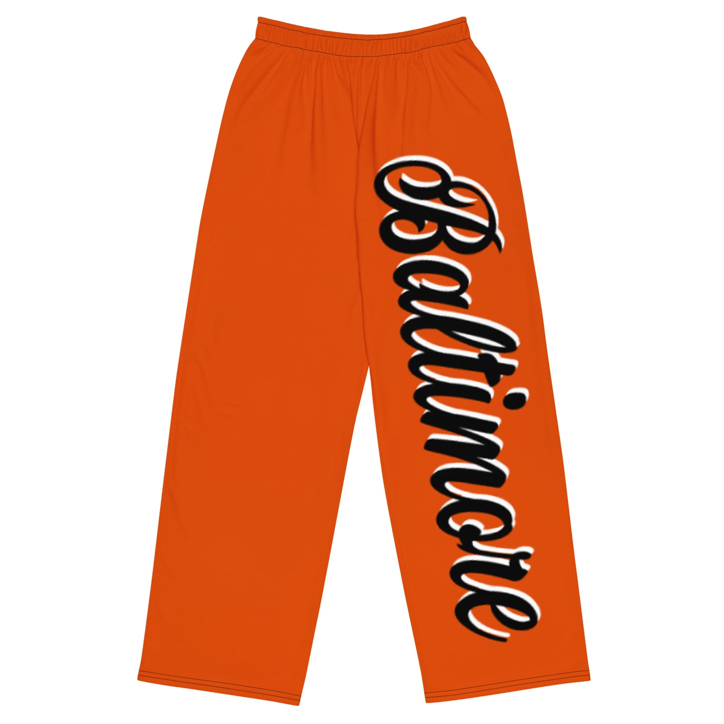 Pantalones anchos unisex Baltimore naranja y negro