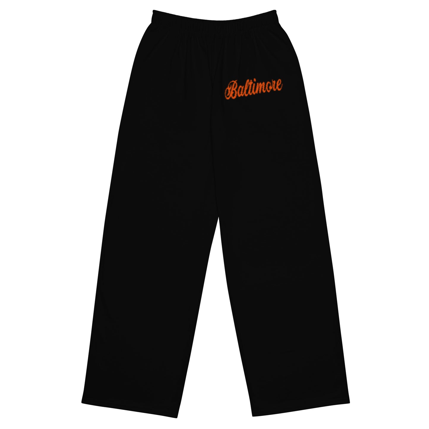 Baltimore Black and Orange Unisex Wide-Leg Pants