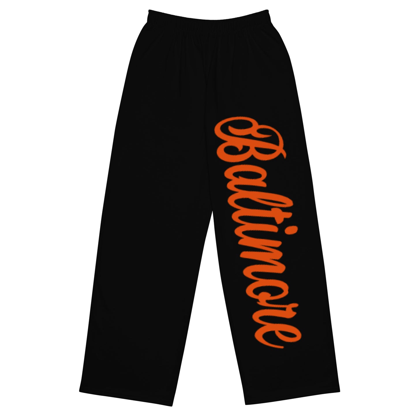 Baltimore Black and Orange Unisex Wide-Leg Pants