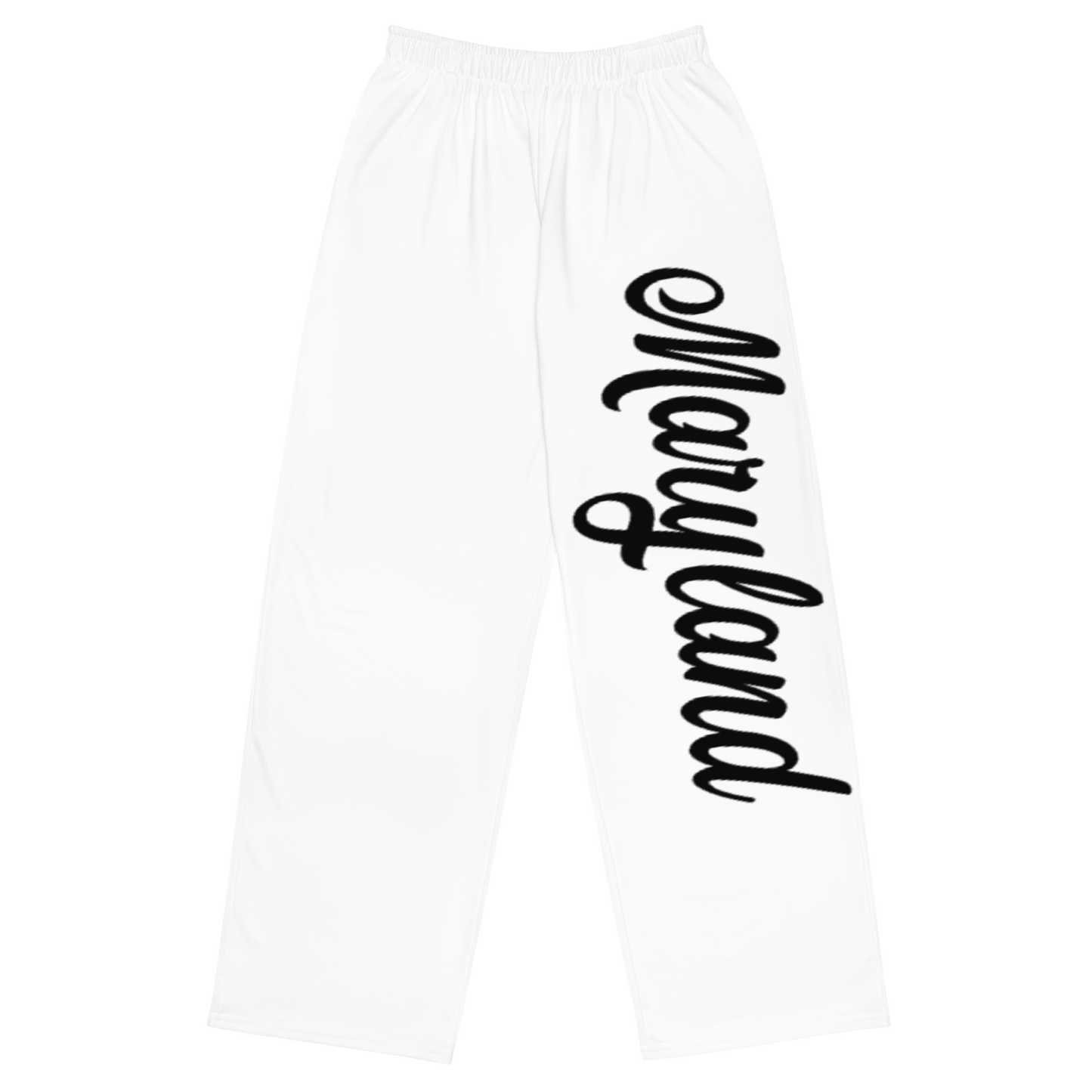 Maryland White and Black Unisex Wide-Leg Pants