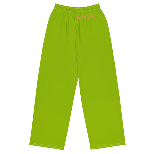 Luv'em Salmon Pink and Apple Green Unisex wide-leg pants