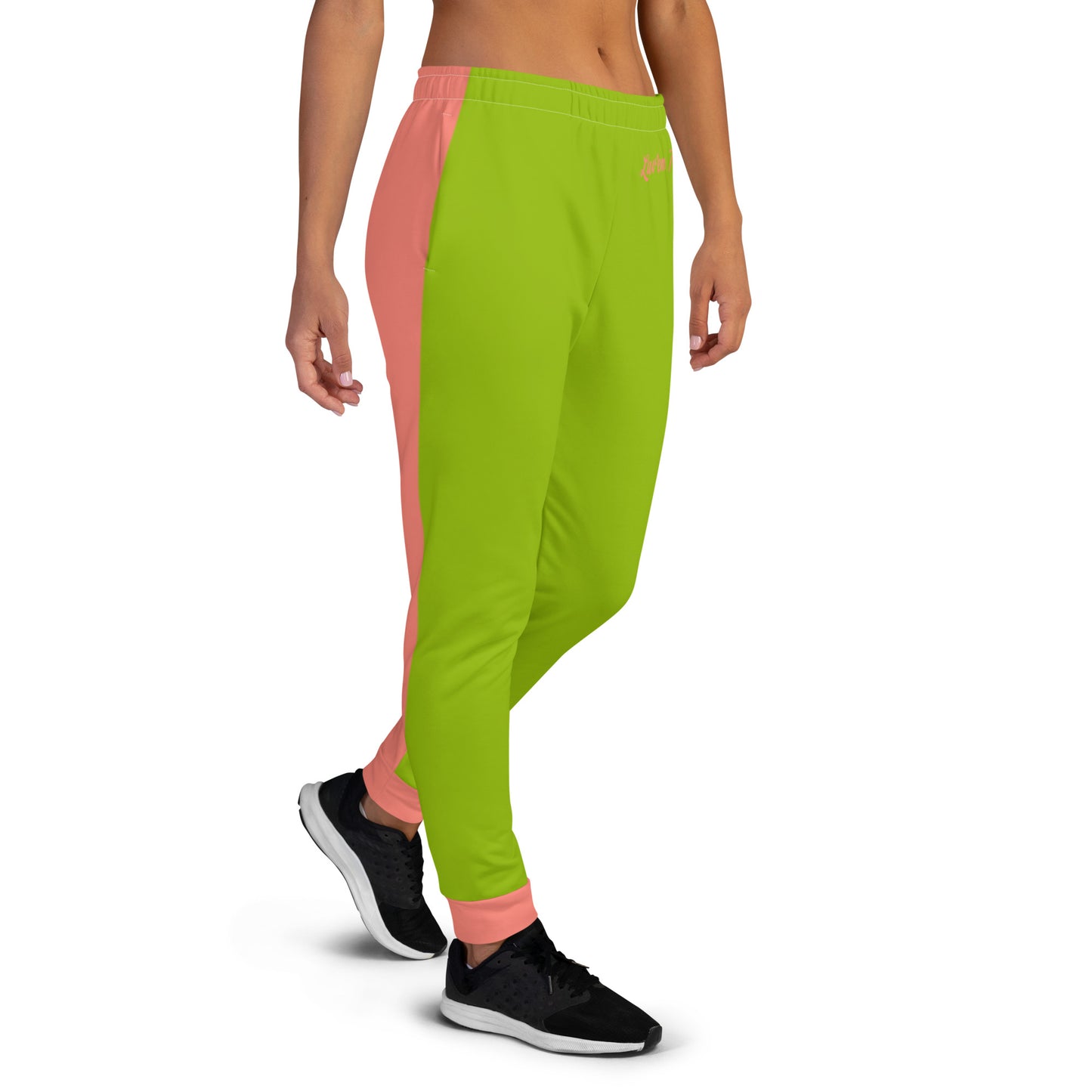 Luv'em Salmon Pink and Apple Green Women's Joggers