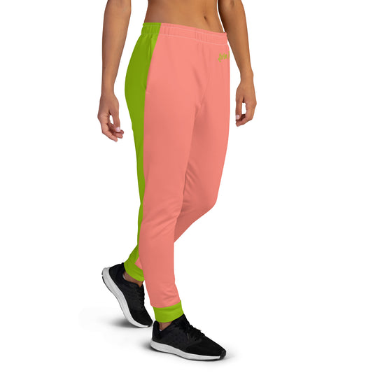 Luv'em Salmon Pink and Apple Green Women's Joggers
