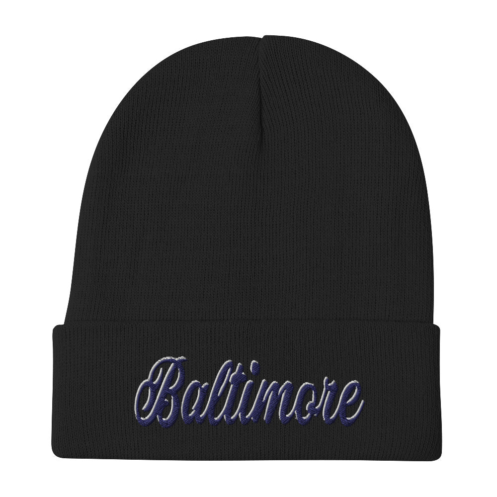 Luv'em Purple and Black Embroidered Beanie